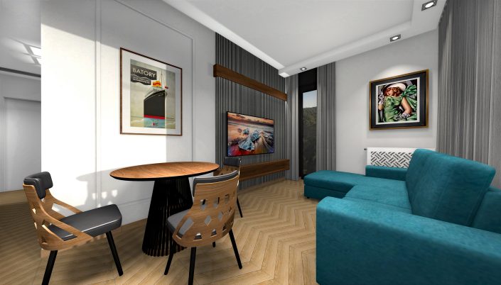 Mieszkanie z akcentami Art Deco, projekty wnętrz Kraków, Warszawa, Wrocław, Katowice