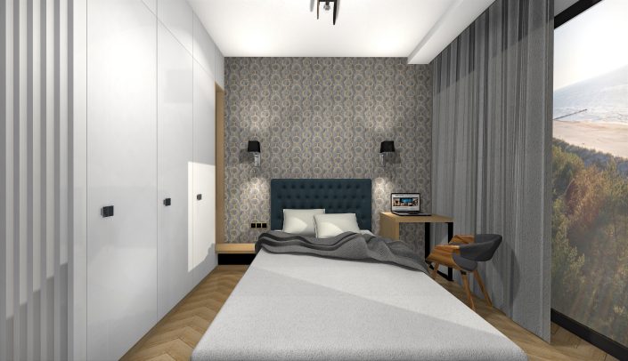 Sypialnia inspiracje, Art Deco, projekty wnętrz Kraków, Wrocław, Katowice, Warszawa