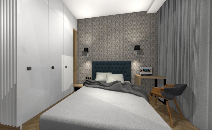 Sypialnia inspiracje, Art Deco, projekty wnętrz Kraków, Wrocław, Katowice, Warszawa